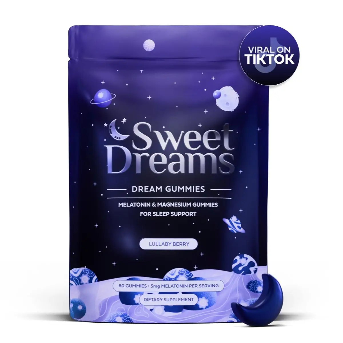 Dream Gummies | Natural Sleep Gummies with Magnesium, Melatonin & L-Theanine for...