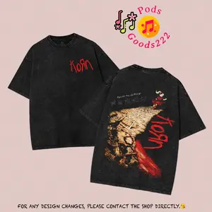 Korn Follow The Leader Graphic Tee, Retro Korn T-Shirt, Hoodies, Sweatshirt 2026 Music Tour Athletic T-Shirt Graphic Washed T-Shirt for Summer, Rock Band Gift for Men & Women,  Menswear Top
