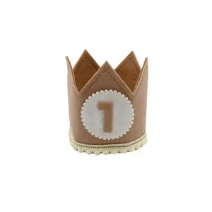 Monthly Milestone Photo Prop Crown for Babies - Felt Interchangeable Month Numbers - Infant Monthly Milestone and First Birthday Photo Prop