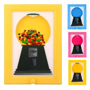 Candy Dispenser Picture Frame ABS Material Square Wall-Mounted Photo Frame & Snack Dispenser Handy Fast Distribution for Nuts Dog Cat Treats Birthday Holiday Gifts Functional Minimalist Design Home Decor