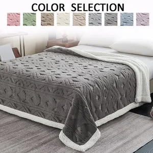 Ultra-Soft Tufted Blanket, Thick Velvet Comfortable Warm, Multiple Sizes, All Seasons Use, Plush Bed Blanket, Relaxation, Home, Dormitory, Sofa, Bedroom