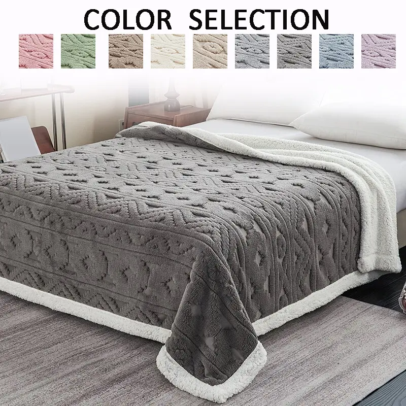 Ultra-Soft Tufted Blanket, Thick Velvet Comfortable Warm, Multiple Sizes, All Seasons Use, Plush Bed Blanket, Relaxation, Home, Dormitory, Sofa, Bedroom, Throw Blanket