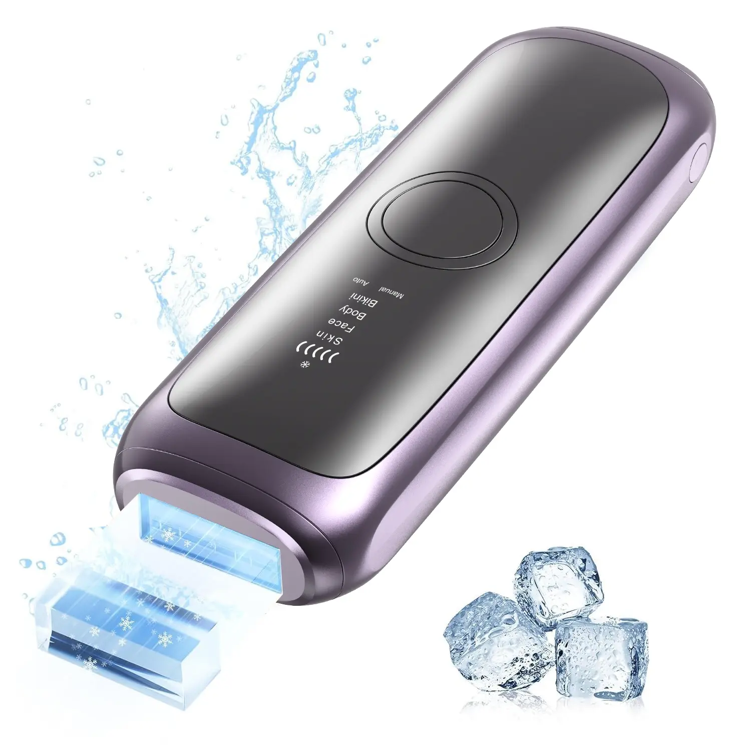 Glowre Ice Cooling IPL Laser Hair Removal Device, 5 Energy Levels, Unlimited Flashes, At-Home Hair Remover for Face & Body