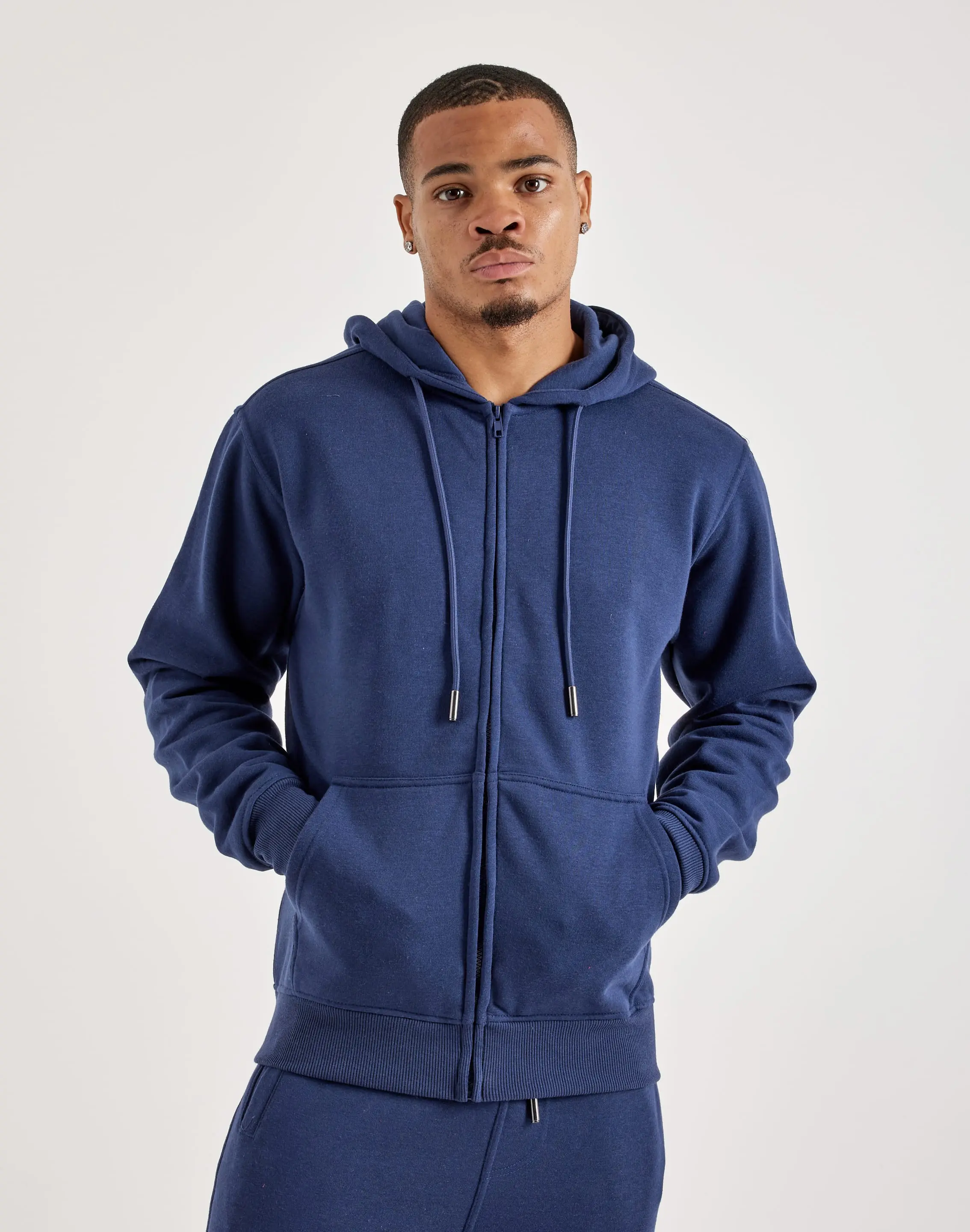 Mens DH Essentials Basic Full-Zip Fleece Hoodie