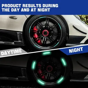 Reflective Car Wheel Hub Strips 20PCS Luminous Material Easy Installation for Low-Light Visibility Improvement car  trash  bag Reflective Safety Bumper Stickers anime  car  wraps magic  mirror  car
