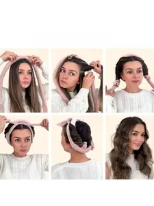 Cross-border new model non-damage hair sleep bow lazy person high-end sense soft hair styling device silk ribbon Heatless Curling Iron