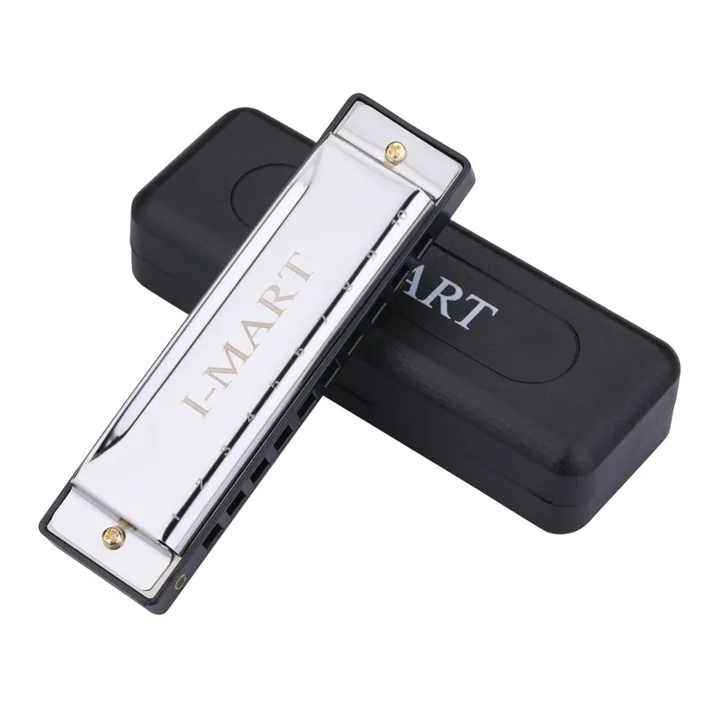 Blues Harmonica, 10 Hole Key of C Diatonic Harmonica, Easy to Play for Beginners, with Case