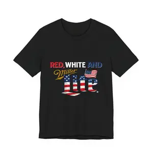 Miller Lite 'Red White and Miller Lite' Patriotic T-Shirt trendy tshirt graphic streetwear t-shirt gift