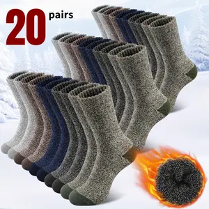 5/10/20 Double Thick Warm Socks, Multi Color Design, Warm for Autumn and Winter, Sports Warm, Thick and Comfortable Outdoor Home Socks, Cold Weather Men's Socks, Winter Activity Socks, Casual Socks Aesthetics, Suitable for Gift Giving
