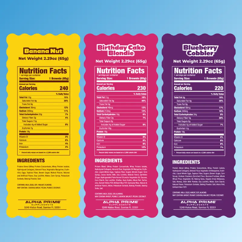 Prime Bites Protein Brownie Variety Pack - 19g Protein and 5g Collagen Chocolate Dessert 4