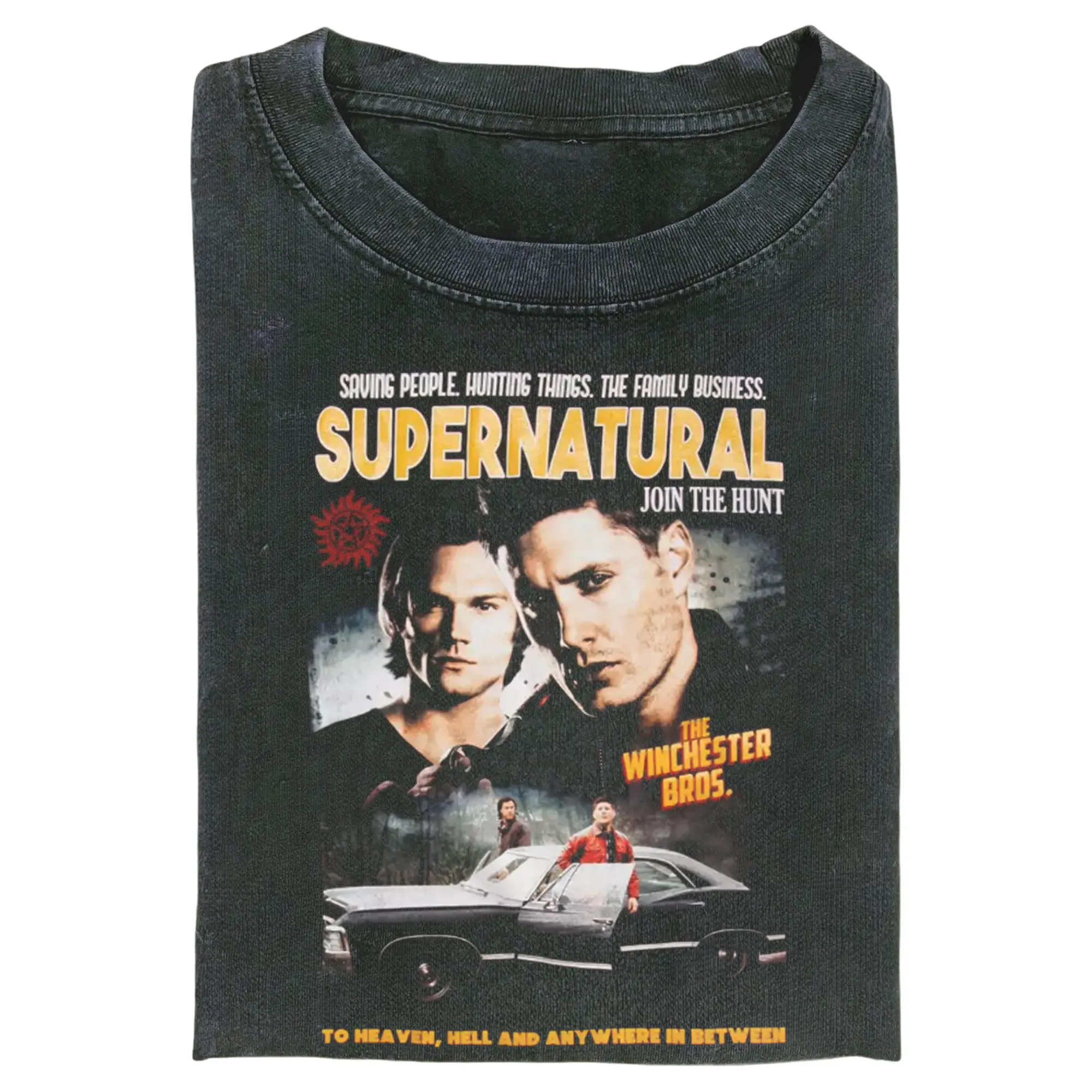 Supernatural Poster T-Shirt, Dean and Sam Brother Supernatural Tee Gift for Men, Gift for Women, Crew Neck T-shirt, Trending T-shirt