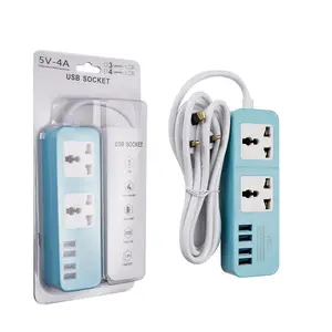 Colorful USB Socket Charging Travel Power Strip Portable Small Socket