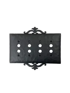 Spanish Scroll Iron Switch Plate Cover 4 Gang Push Button EPH227
