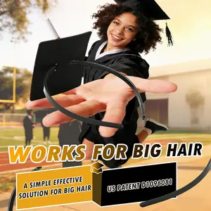 Anti-Fall Graduation Cap Headband Insert for Curly Hair Graduation Hat Hair Band Accessories