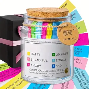 2025 Upgraded Bible Verse Jar,Read Me When Bible Verses Jar for Emotions and Feelings, Scripture Prayer Cards Hope Jar,Religious Graduation Gift,Bible Study Church Christian Gifts for Women Men Mom Dad Friend Bottles Glass Organiser Tin Canister