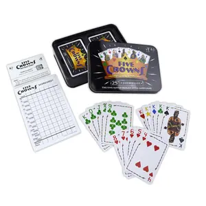 212 MAIN 5-Suit Rummy Family Game, Collectible Tin Playing Cards Deck Box