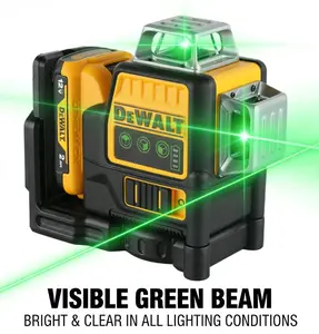 DEWALT DW089 Self-Leveling 3-Beam Line Laser Level Professional Layout Tool