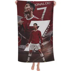Ronaldo Beach Towels Travel Swimming Bath Gym Towel Sandproof Compact Gift for Men Women, White