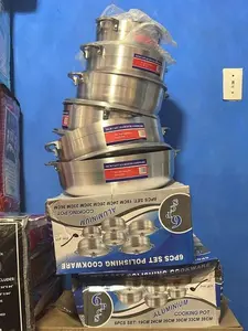 Premium Aluminum Cooking Pot Set (6 Pieces)