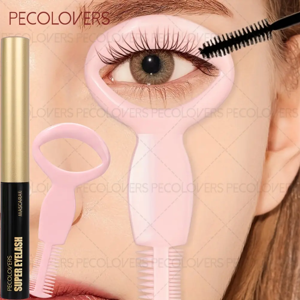 2PCS/Set Black Enhancing Beachproof Mascara with Mascara Protection Shield Set - Waterproof and Sweat-proof Formula, Make Eyelashes Curled, Non-clumping, Anti-smudge Beauty Mascara