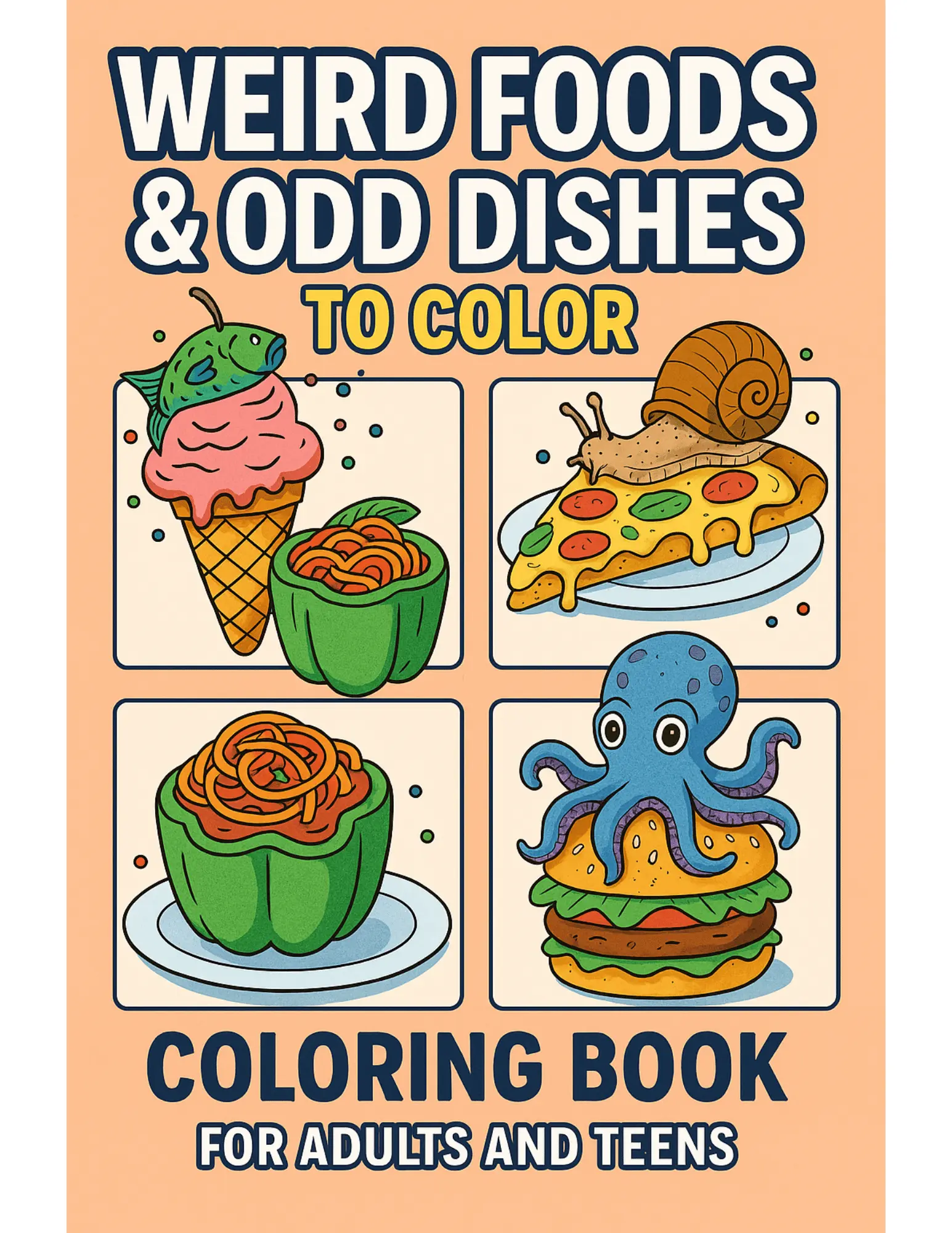 Weird Food and Odd Dishes to Color Coloring Sheets For Adults and Teens