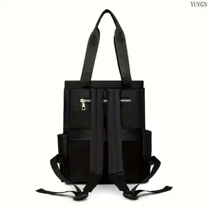 Convertible Tote Backpack for Women, Nylon Bag with Multiple Pockets, Top Handles & Adjustable Straps. Lightweight Casual Daypack with Metal Zippers and Side Pockets, Ideal for Commute, Work, Travel & Shopping