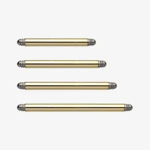 A Pair of Gold Plated Steel Replacement Barbell