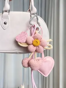 Bag Charm Bag Charm Pendants Knitted Flowers Complex Styles Fashionable And Versatile Trendy And Individualistic Suitable As A Gift For Friends Suitable For Bags And Keys Couple Bag Charms Bag Chain Accessories Bag Charm Keychain