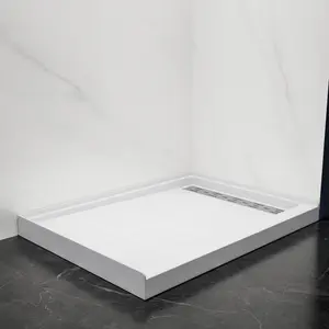 Pequod-R 48"x36" Premium Solid Surface Shower Base,Non-Porous,Stain-Resistant,Long-Lasting