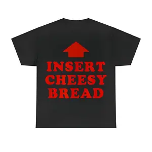 T-Shirt Featuring INSERT CHEESY BREAD Lettering and Red Arrow Design,Men's T Shirts,T Shirts For Men,Women's T Shirts,T Shirts For Women,Graphic T Shirts,Graphic Tees,good Graphic Tees,Vintage Graphic Tees,Funny T Shirt,Funny Graphic Tee,Trendy