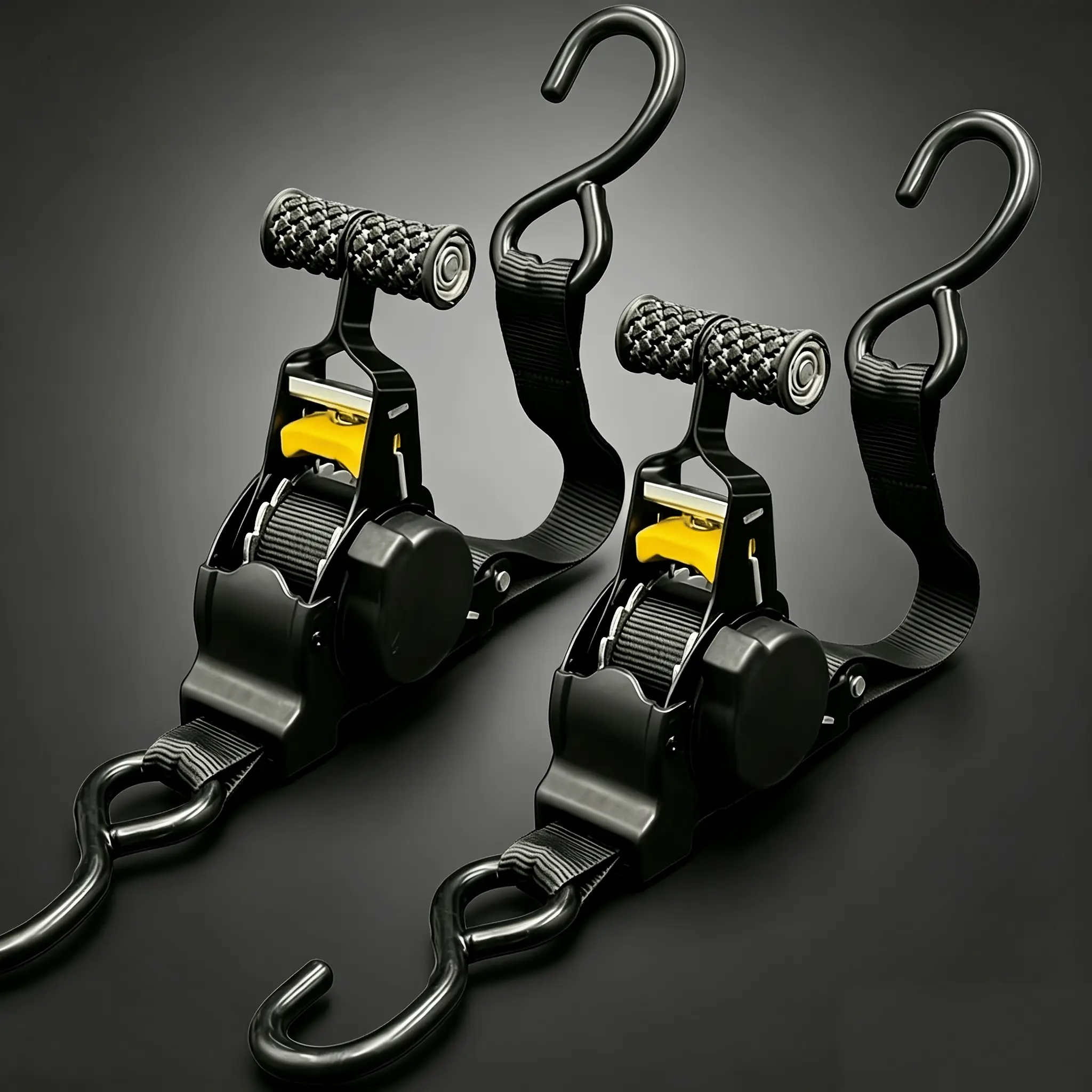 1/2pcs Heavy-duty Automatic Retractable Ratchet Strap-11-foot S-hook Strap With Padded Handle, Cargo Securing Strap, Working Load Limit 1, 500 Lbs, Suitable For Lorries, Freight Trailers, Motorbikes, Removals And Household Appliances