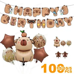 Capybara  Water Dolphin Cartoon Modeling Aluminum Film Balloon Children'S Birthday Party Decoration  Film Balloon