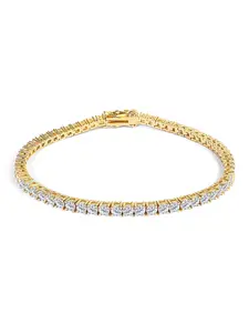 Trendy European Style CZ Tennis Bracelet, Shiny Fashion Accessory for Men & Women, Perfect for Parties and Daily Wear, Unique Gift Choice