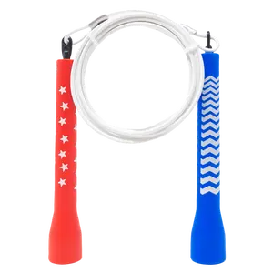 SHRED, WHITE, AND BLUE Speed Rope, Adjustable Speed Rope for Men and Women, Indoor Fitness Training Speed Skipping Rope Perfect for Boxing Workout, Jump Rope for Double Unders