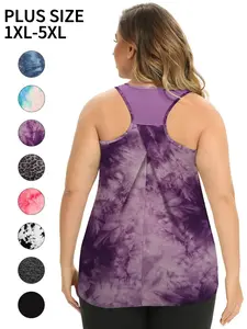 Plus Size Workout Tank Tops for Women, Sleeveless Loose Racerback Athletic Tops, Oversized Summer Gym Yoga Outfits