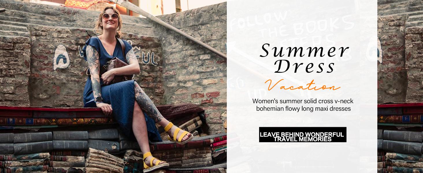 GRECERELLE Women's Spring Summer 2026 Boho Floral Print V-Neck Faux Wrap Maxi Dress for Wedding Guest Graduation Party