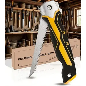 65Mn Steel Folding Hand Saw, Drywall Saw with   Handle, Compact Hacksaw for Wallboard Cutting, Durable Sheetrock Saw for Plywood and PVC, Ergonomic Design for Precision Work   soft grip japanese  saw