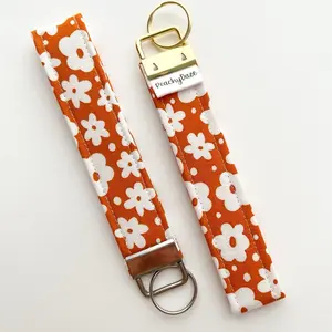 Orange Lily Keychain Wristlet, Key fob, Keychain, Car Key Accessory