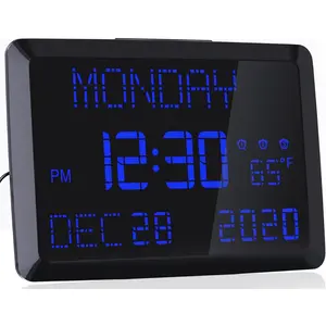 11.5" Large Display Digital Calendar Clock for Seniors, Digital Clock with Date and Day of Week for , 3 Alarms, 5 Dimmer, Temperature,  Clock for Bedroom Living Room