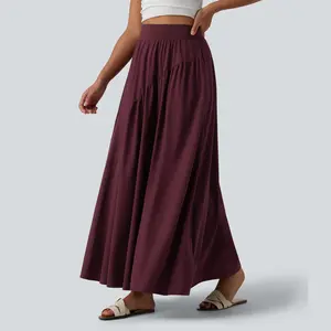 Halara Breezeful High Waisted Flowy Quick Dry Maxi Casual Skirt with Pockets