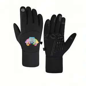 1 pair with  Bingo Design Vibrant Deswinter gloves thermal gloves Touch Screen Soft Touch Running for Men Women keep warm holiday gifts Popular Cozy Trendy Fashion