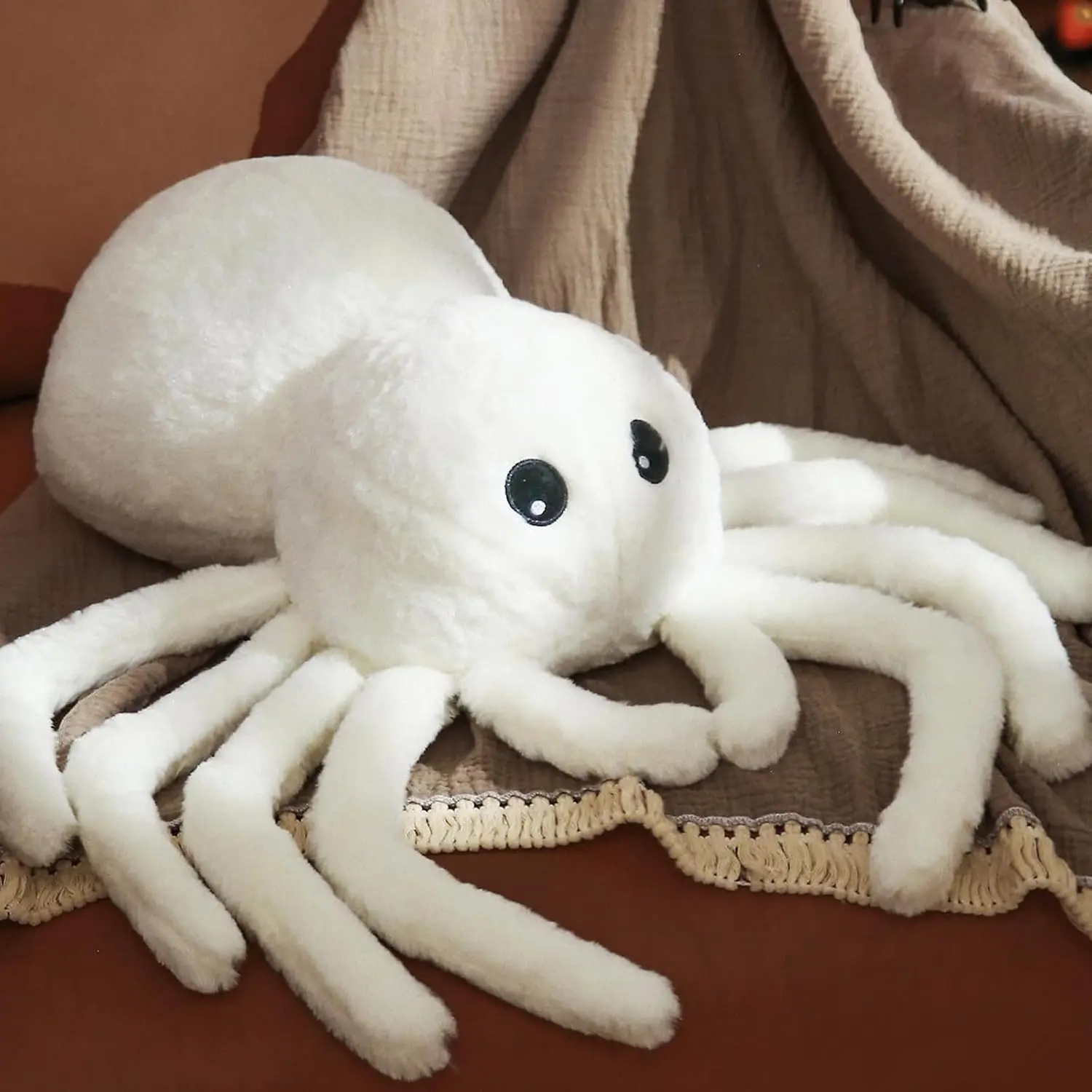 Spider Pillows, Spider Shaped Throw Pillow for Happy  Decoration, White Plush Gifts, Extra-Large 16x22 in Cute Soft Rabbit  Pillow for Fall Pillows