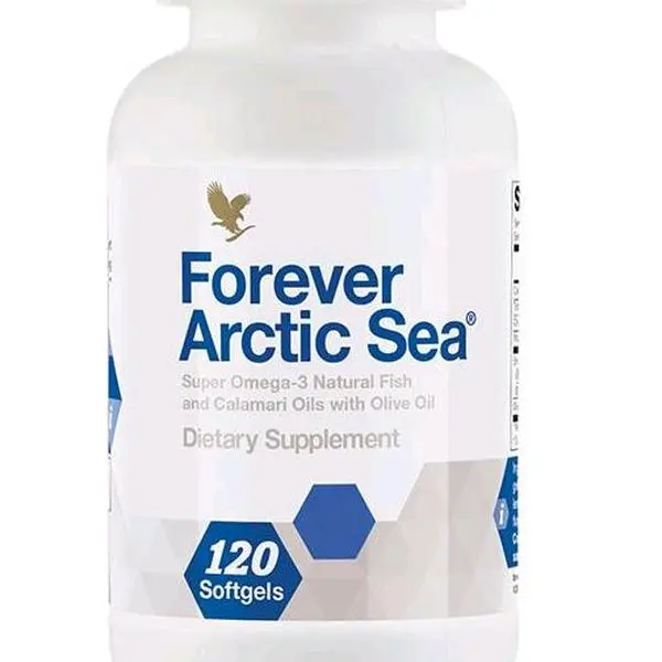 Forever Arctic Sea Super Omega-3 Natural Fish & Calamari Oils with Olive Oil Dietary Supplement 120 Softgels