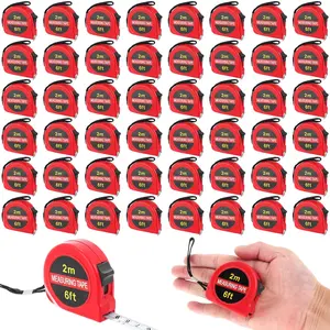 50 count 6 FT Mini Tape Measure Retractable Bulk Small Measuring Tape Pocket Size Measurement Tool for Operation Christmas Items Party Favor Gifts Stuffers for Men(Red)