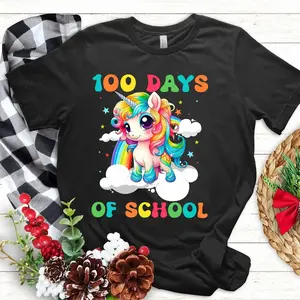100 Days of School Unicorn Girls Teacher 100TH Day of School Shirt, 100 Days of School Sweatshirt, 100 Days of School Hoodie, School Shirt