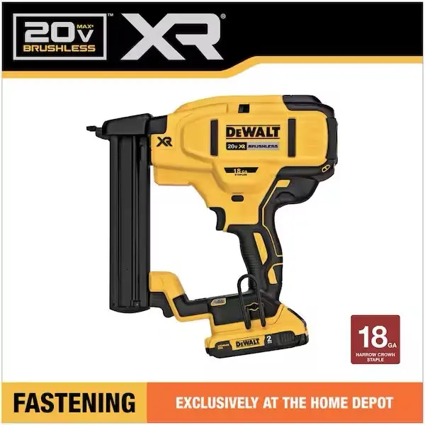 DEWALT XR 20V MAX 18 GA Narrow Crown Stapler Kit DCN681D1