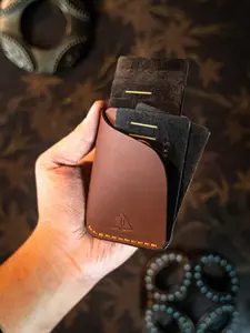 HandCrafted Leather Card Holder Slim Elegant Design Hand Burnished Edges Hand Stitched Best Anniversary Gift Valentines Gift For Him