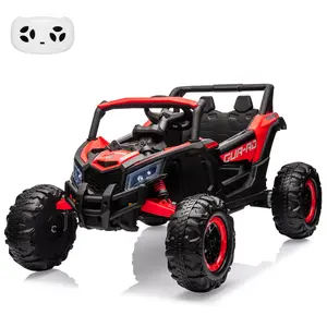 Garvee 24V 2-Seater Kids Electric Ride-On UTV – Dual 200W Motors, Remote Control, Metal Frame, Spring Suspension, LED Lights, USB & MP3 Music Player – Battery Powered Off-Road Toy Car for Boys & Girls