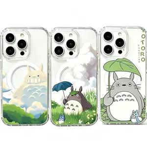 T-Totoros Magnetic Silicone Phone Case for IPhone 17 16 15 14 13 12 11 Pro Max Plus 17Air And Samsung S26 S25 S24 S23 S22 S21 FE Plus Ultra Soft TPU Back Cover Protection Shockproof