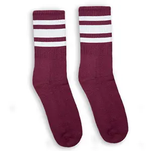White Striped Socks | Maroon